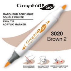 MARKER AKRYLOWY GRAPH'IT GO Z DWIEMA KOŃCÓWKAMI NR 3020 BROWN 2