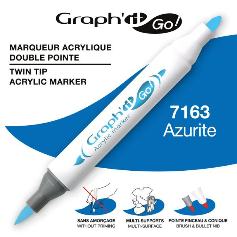 MARKER AKRYLOWY GRAPH\'IT GO Z DWIEMA KOŃCÓWKAMI NR 7163 AZURITE