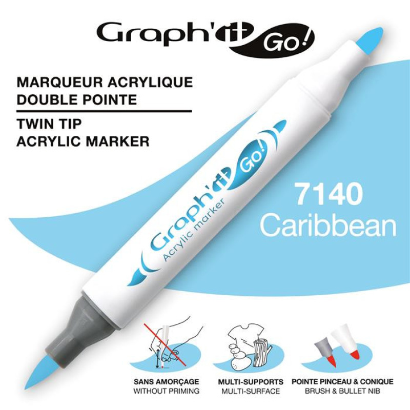 MARKER AKRYLOWY GRAPH\'IT GO Z DWIEMA KOŃCÓWKAMI NR 7140 CARIBBEAN