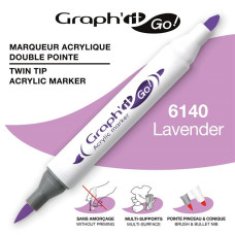 MARKER AKRYLOWY GRAPH'IT GO Z DWIEMA KOŃCÓWKAMI NR 6140 LAVENDER
