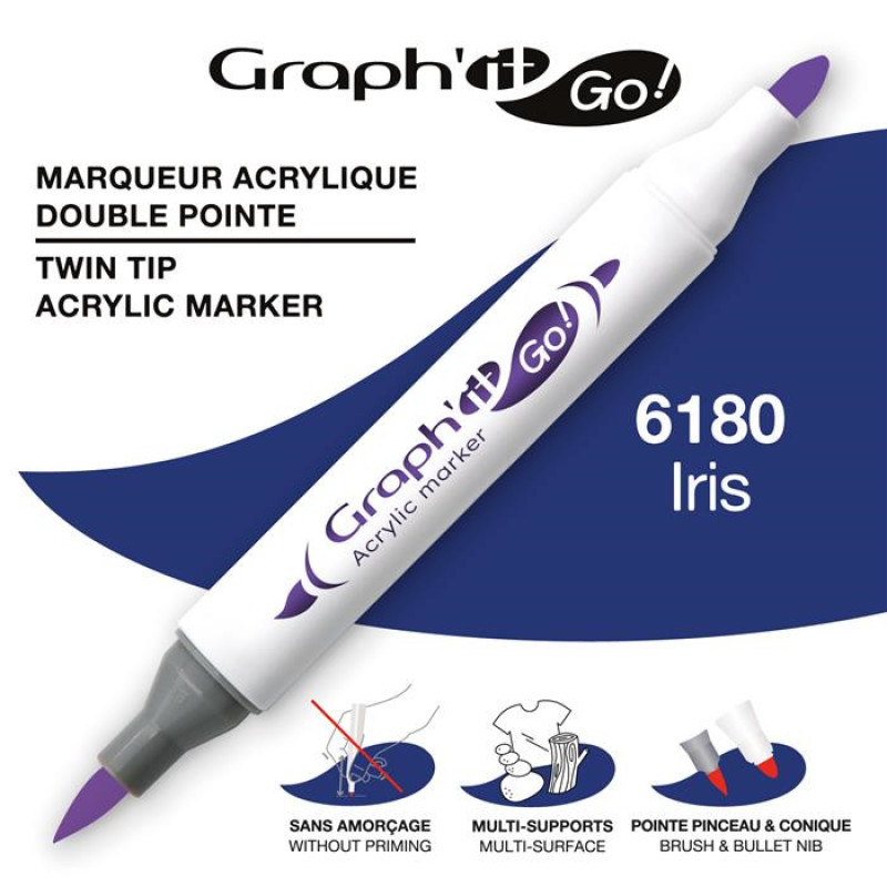 MARKER AKRYLOWY GRAPH\'IT GO Z DWIEMA KOŃCÓWKAMI NR 6180 IRIS