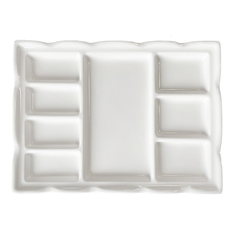 MEEDEN PROSTOKĄTNA PALETA PORCELANOWA 8 KOMÓR