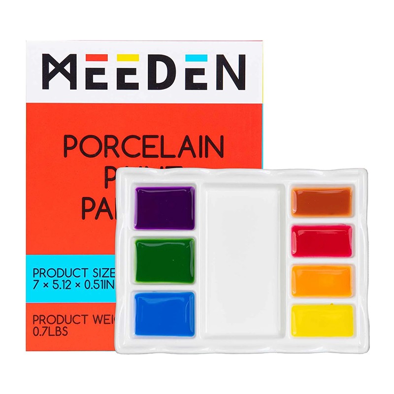 MEEDEN PROSTOKĄTNA PALETA PORCELANOWA 8 KOMÓR