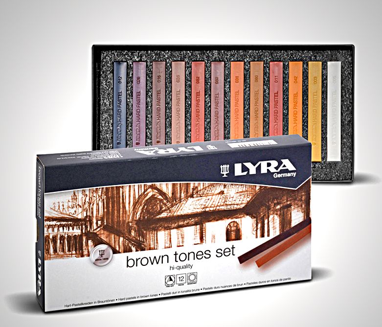 Pastele suche LYRA brown tones hard pastels 12 szt.