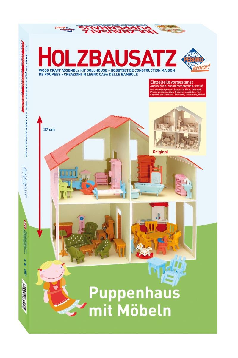 PEBARO Zrób to Sam - Drewniany Domek dla Lalek