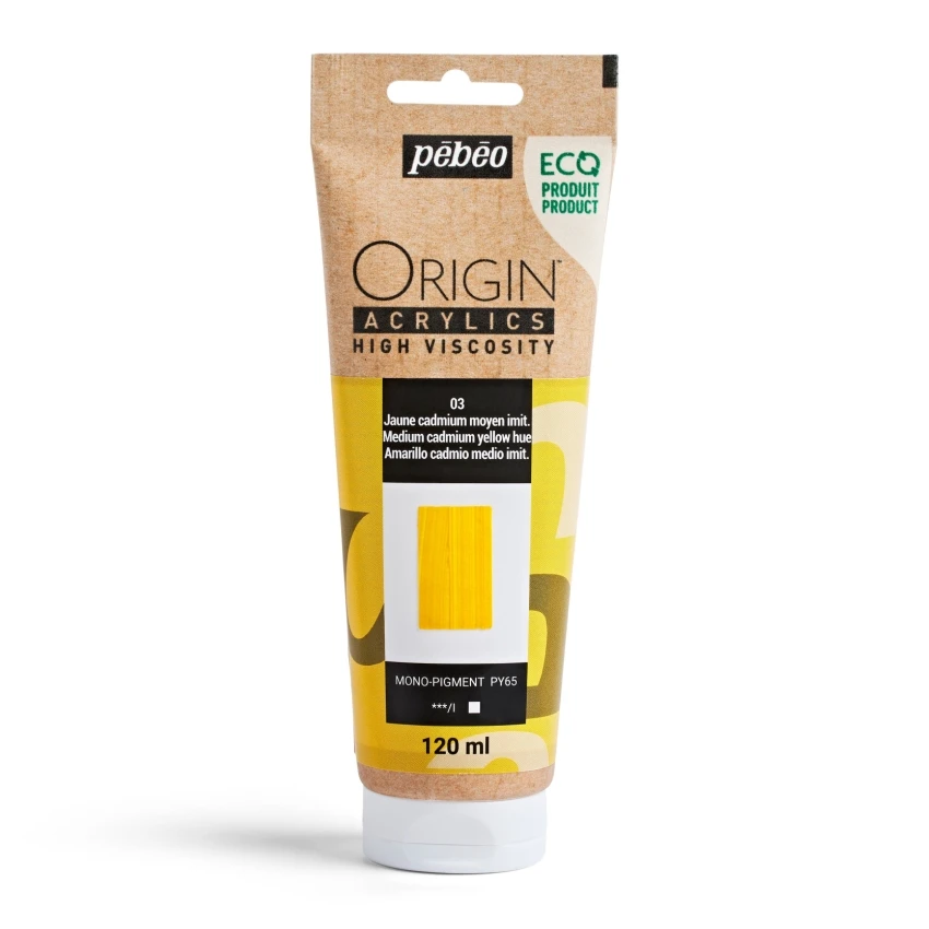 PEBEO ORIGIN ACRYLIC 120ML MEDIUM CADMIUM YELLOW HUE 04 Farba akrylowa