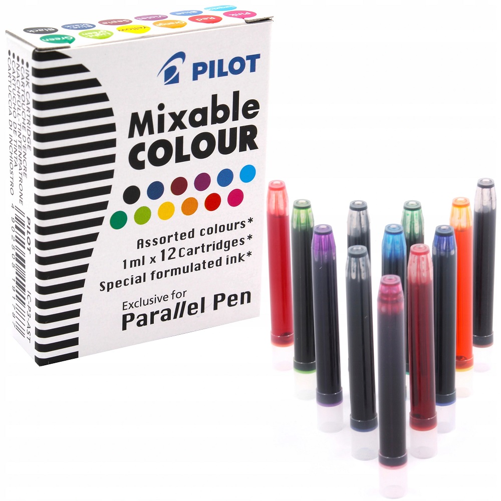 PILOT PARALLEL PEN - NABOJE ZESTAW 12 KOLORÓW