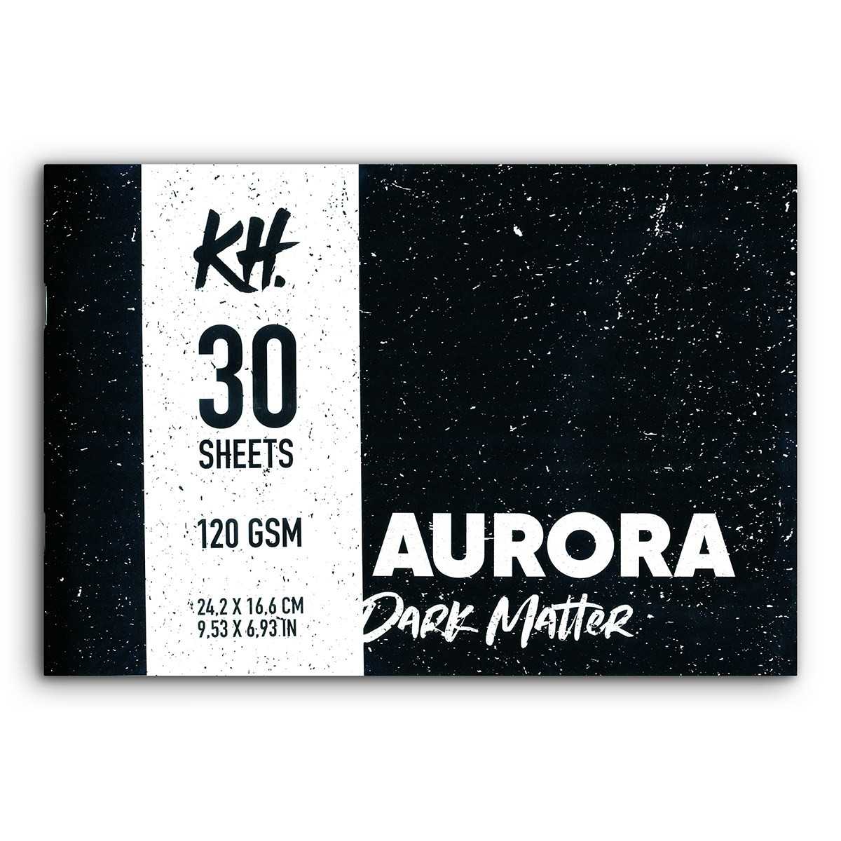 POZIOMY SZKICOWNIK AURORA Z CZARNYMI KARTKAMI DARK MATTER 120G /30 ARK/ 16,6X24 CM
