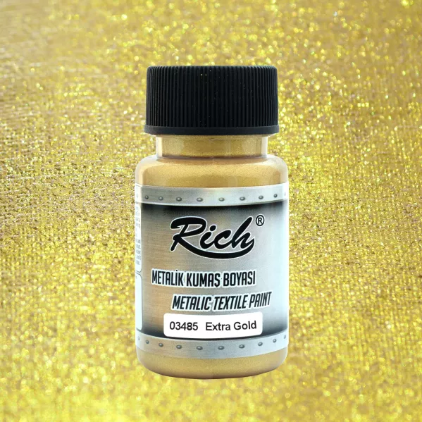 RICH FARBA DO TKANIN METALIC TEXTILE PAINT 50ML EXTRA GOLD