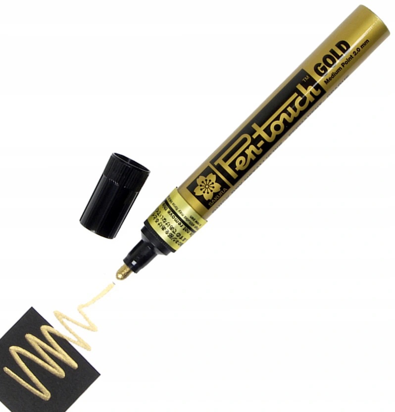 SAKURA PEN -TOUCH 2.0 MM GOLD - marker permanentny