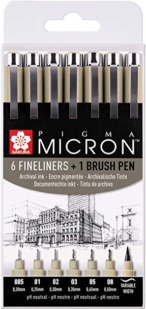 SAKURA PIGMA MICRON set 6 sztuk