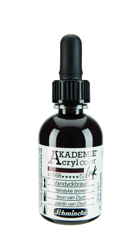 SCHMINCKE AKADEMIE ACRYL INK 50 ML- 668 VANDYKE BROWN