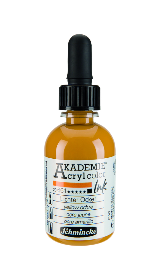 SCHMINCKE AKADEMIE ACRYL INK 50 ML- 661 YELLOW OCHRE