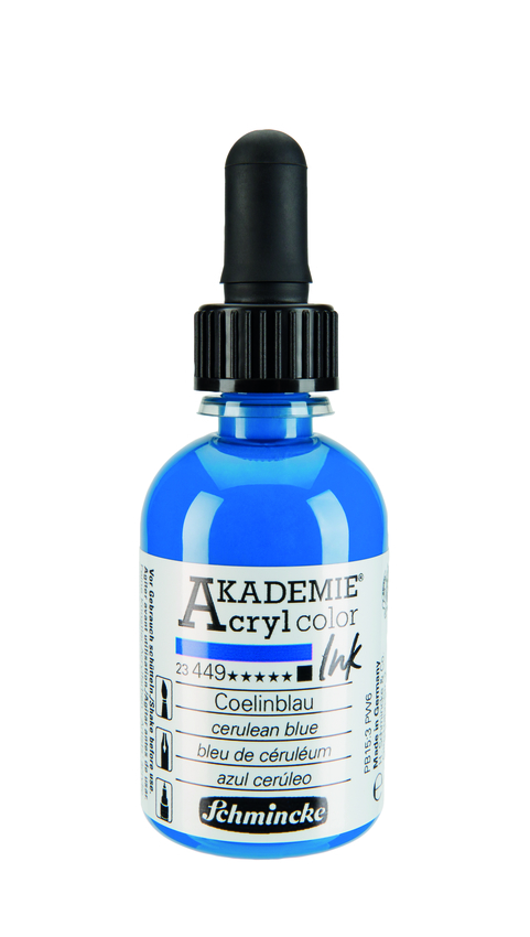 SCHMINCKE AKADEMIE ACRYL INK 50 ML- 449 CERULEAN BLUE
