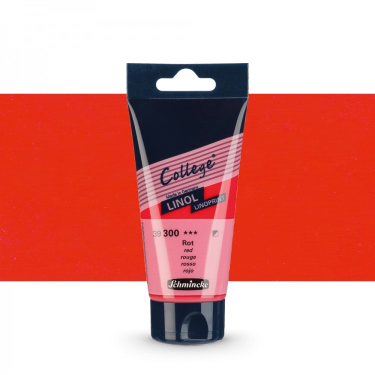 SCHMINCKE COLLEGE LINOL 75ML RED - farba wodna do grafiki