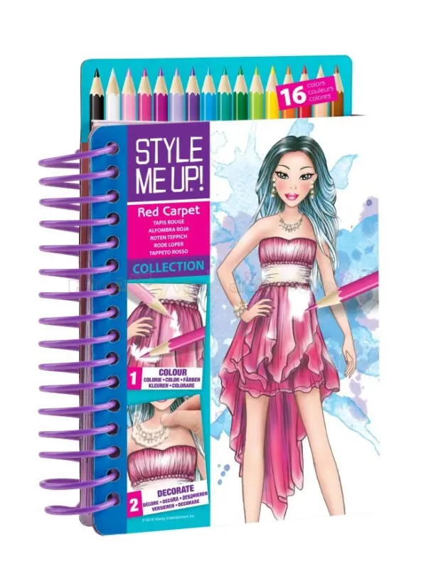 STYLE ME UP! MINI SZKICOWNIK - NA CZERWONYM DYWANIE ZESTAW Z KREDKAMI