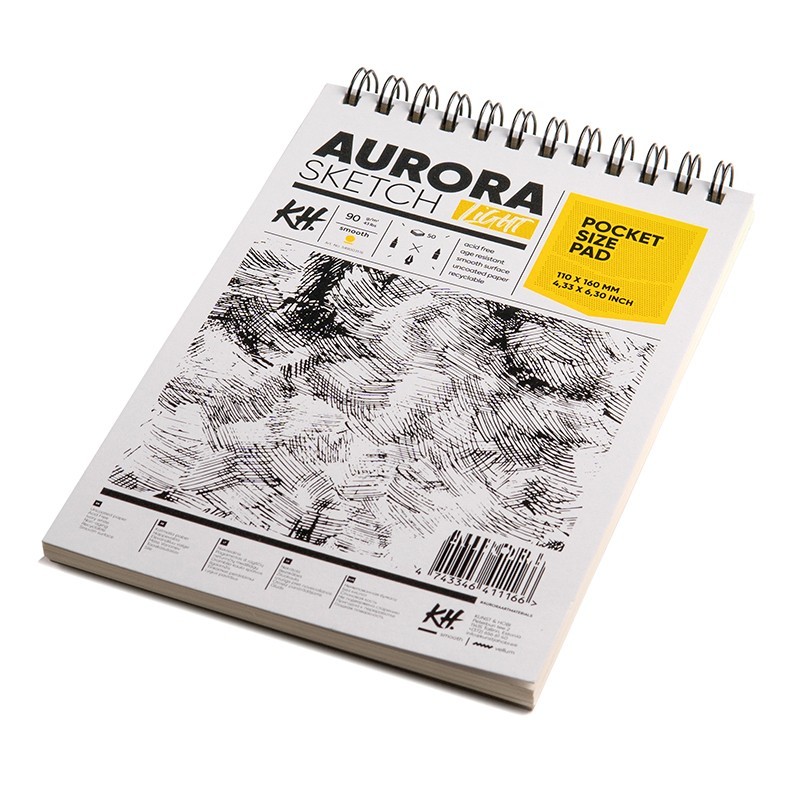 SZKICOWNIK NA SPIRALI LIGHT AURORA 90G 50 ARK. 11X16 CM