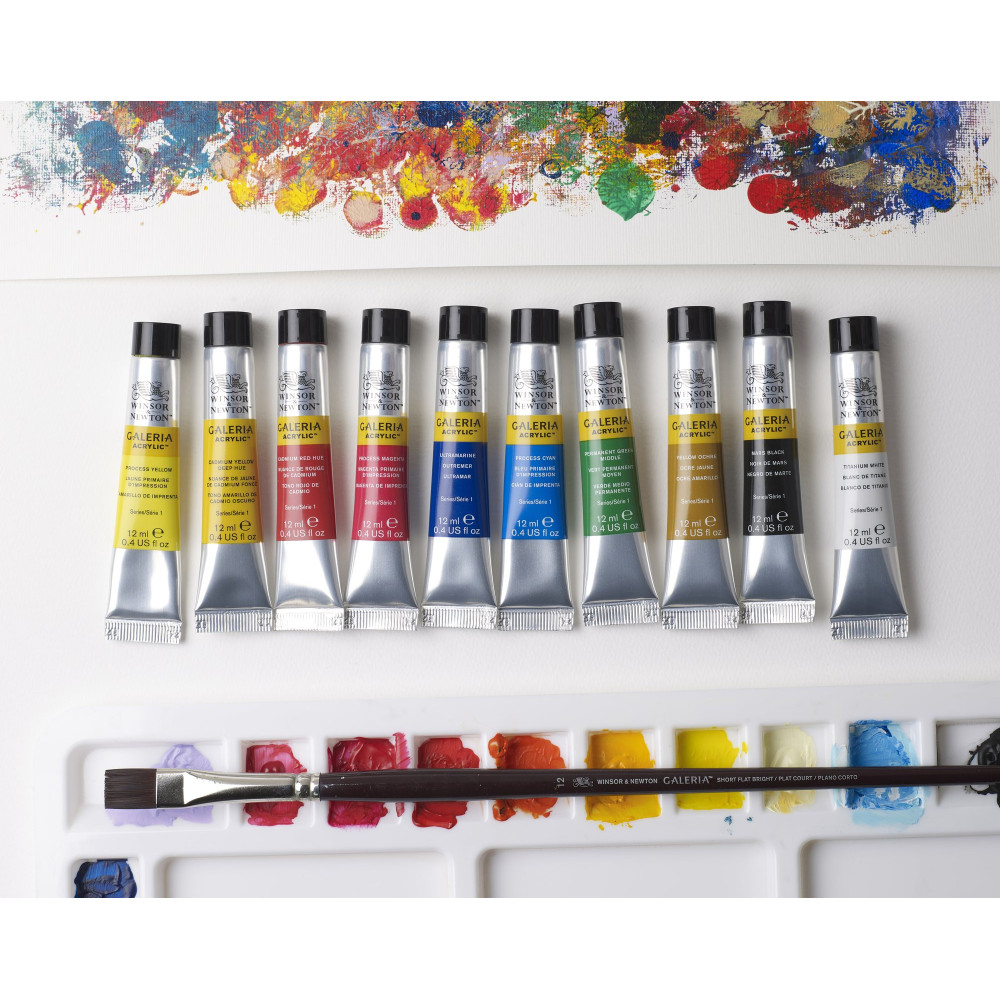 W&N GALERIA ACRYLIC SET 10x12m - zestaw farb akrylowych