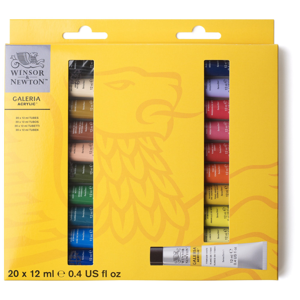 W&N GALERIA ACRYLIC set 20x12ml - zestaw farb akrylowych