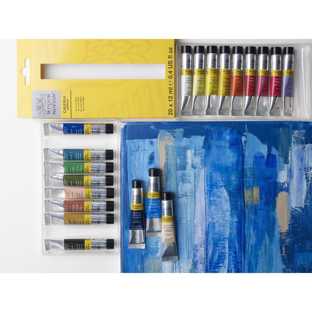 W&N GALERIA ACRYLIC set 20x12ml - zestaw farb akrylowych