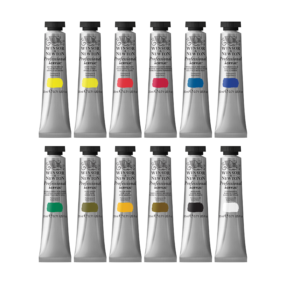 Winsor & Newton Farby akrylowe PROFESSIONAL 12x20ml