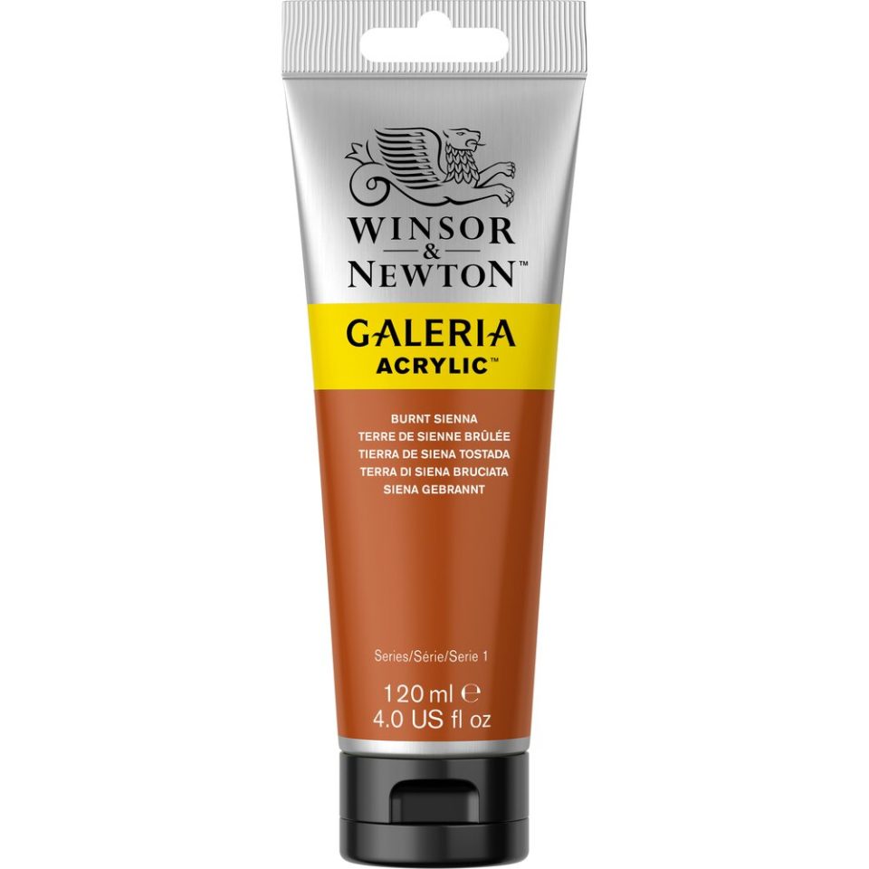 WINSOR & NEWTON GALERIA ACRYLIC 120ML 074 BURNT SIENNA - FARBA ARKYLOWA