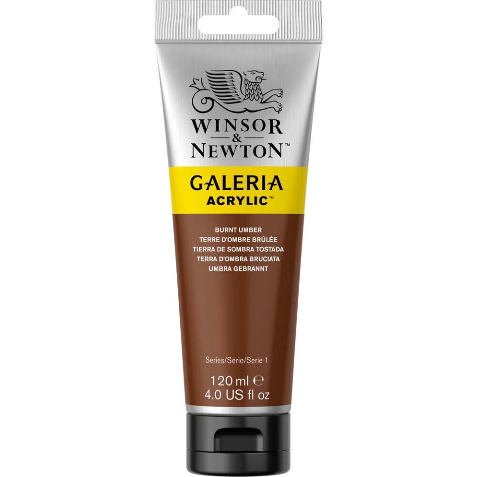 WINSOR & NEWTON GALERIA ACRYLIC 120ML 076 BURNT UMBER - FARBA ARKYLOWA
