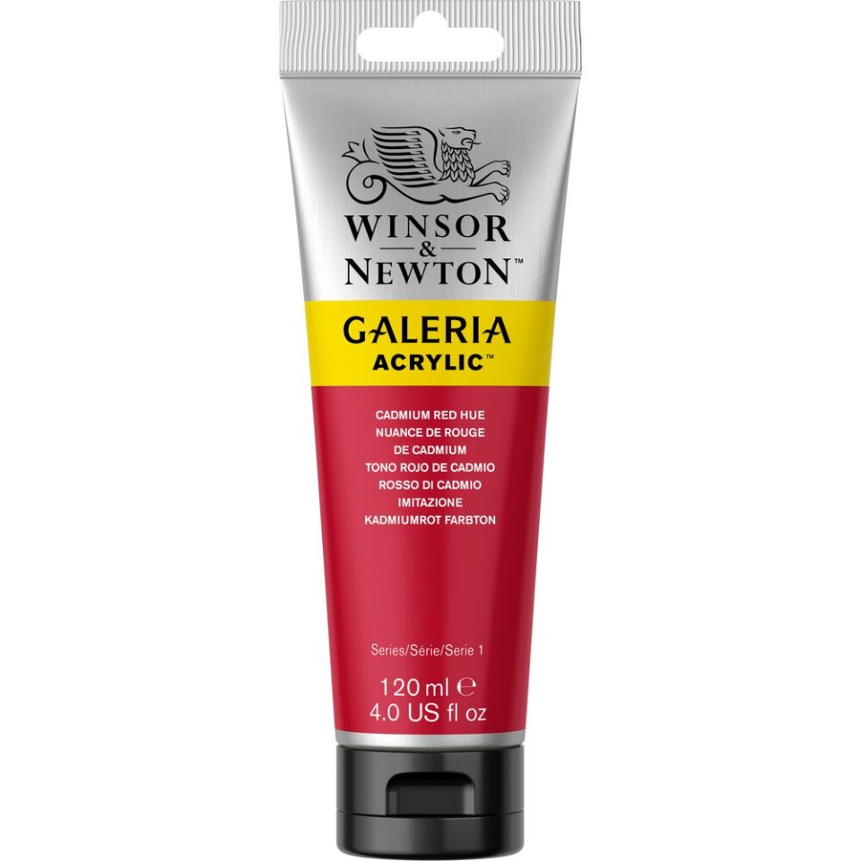 WINSOR & NEWTON GALERIA ACRYLIC 120ML 095 CADMIUM RED HUE - FARBA ARKYLOWA