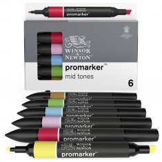 WINSOR & NEWTON PROMARKER ZESTAW 6 SZT. MID TONES